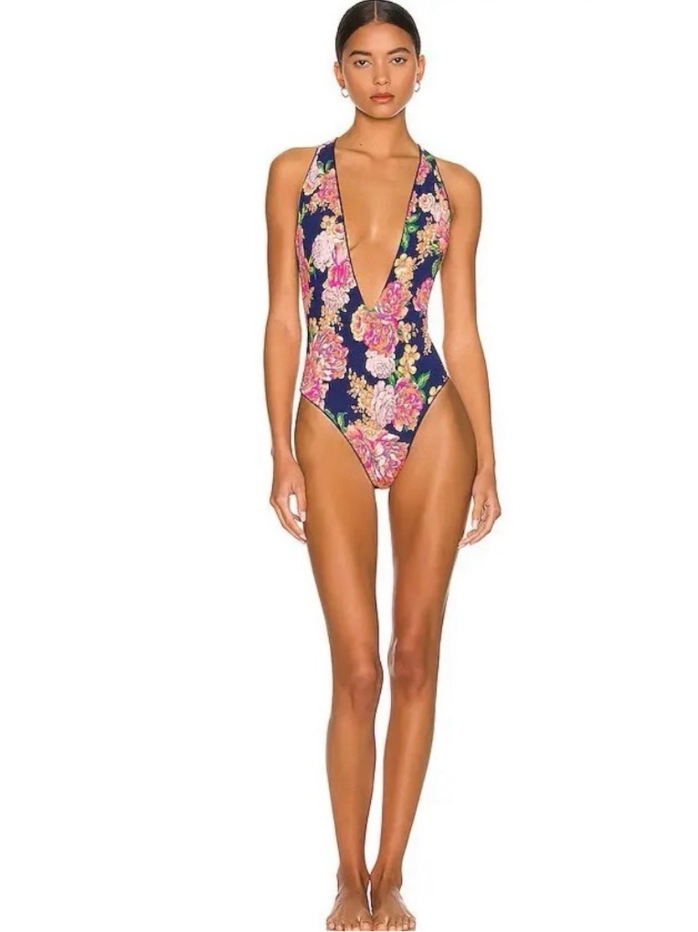 Maaji Navy Floral Reversible One-Piece Swimsuit